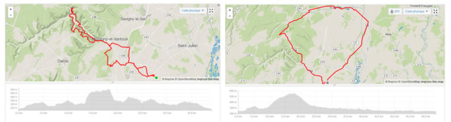 parcours vtt et route vcre, club route vtt pres de dijon